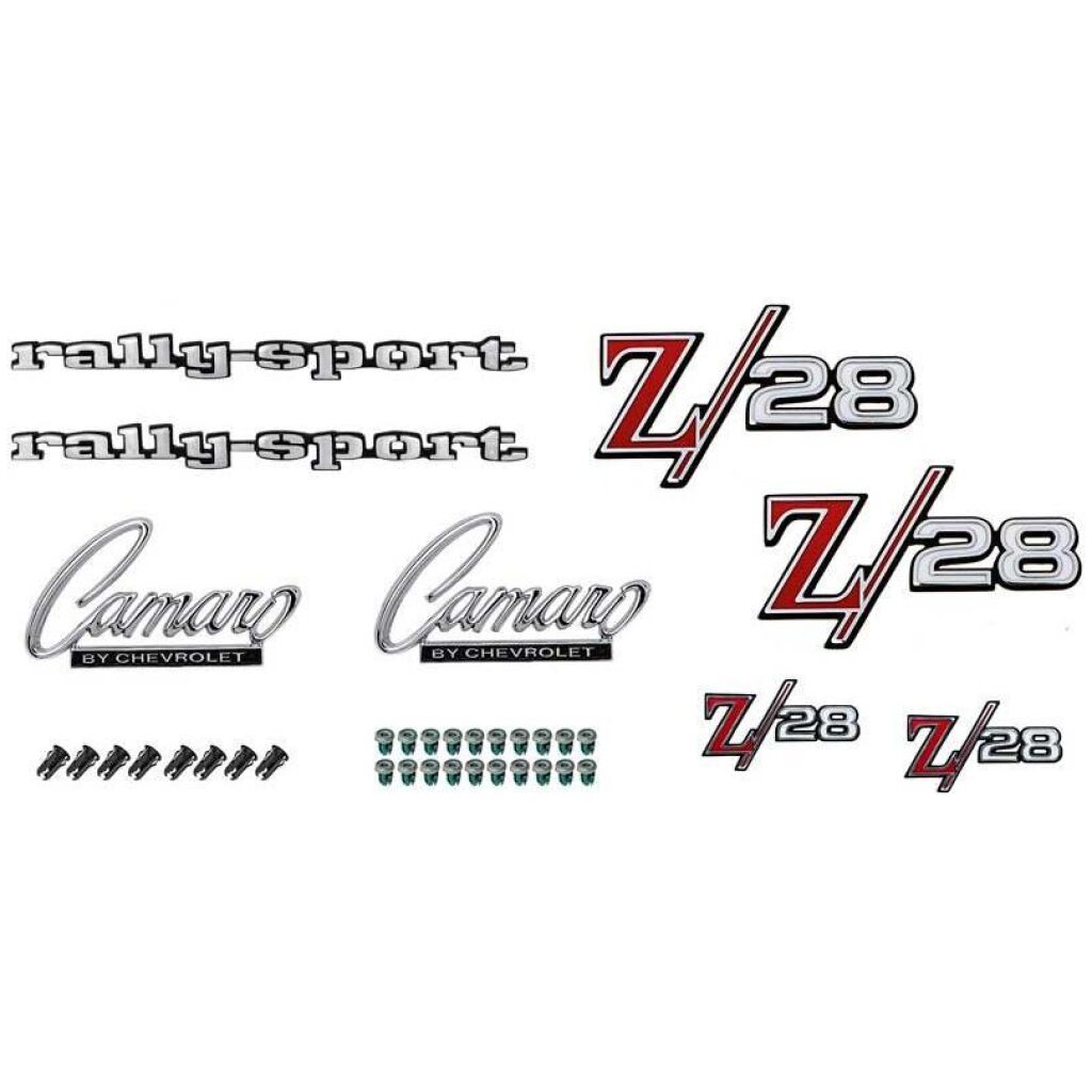 1969 Camaro Z28; Exterior Emblem Kit; with RS Option; w/o Cowl Hood