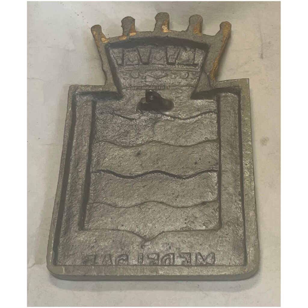 Medelpad vapensköld landskapssköld gjutmetall med 1 ögla baktill, ca 16x10cm