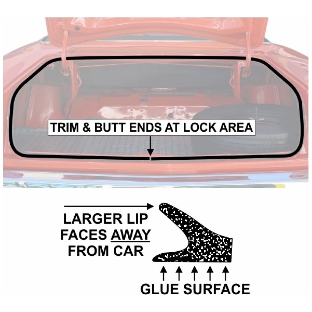 Bagagegummilist 1963-74 2dr 4dr ht cab sedan Dodge Plymouth