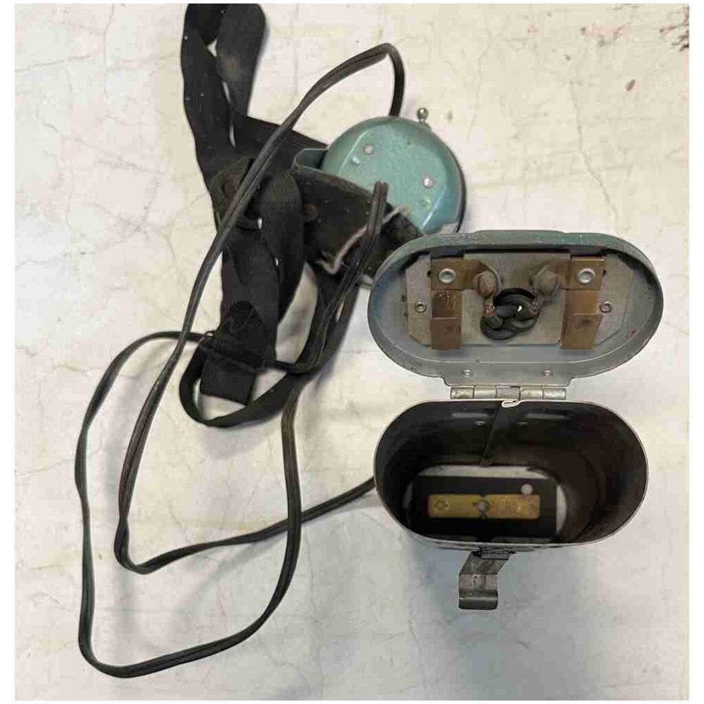 Gruvlampa / Pannlampa med bältesclip Justrite USA 1950-TAL
