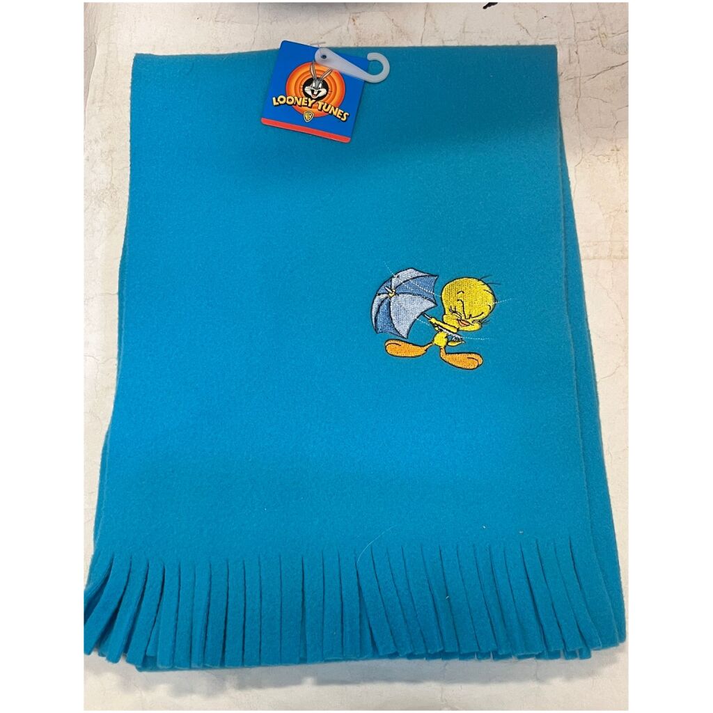 Tweety Looney Tunes fleece blå halsduk