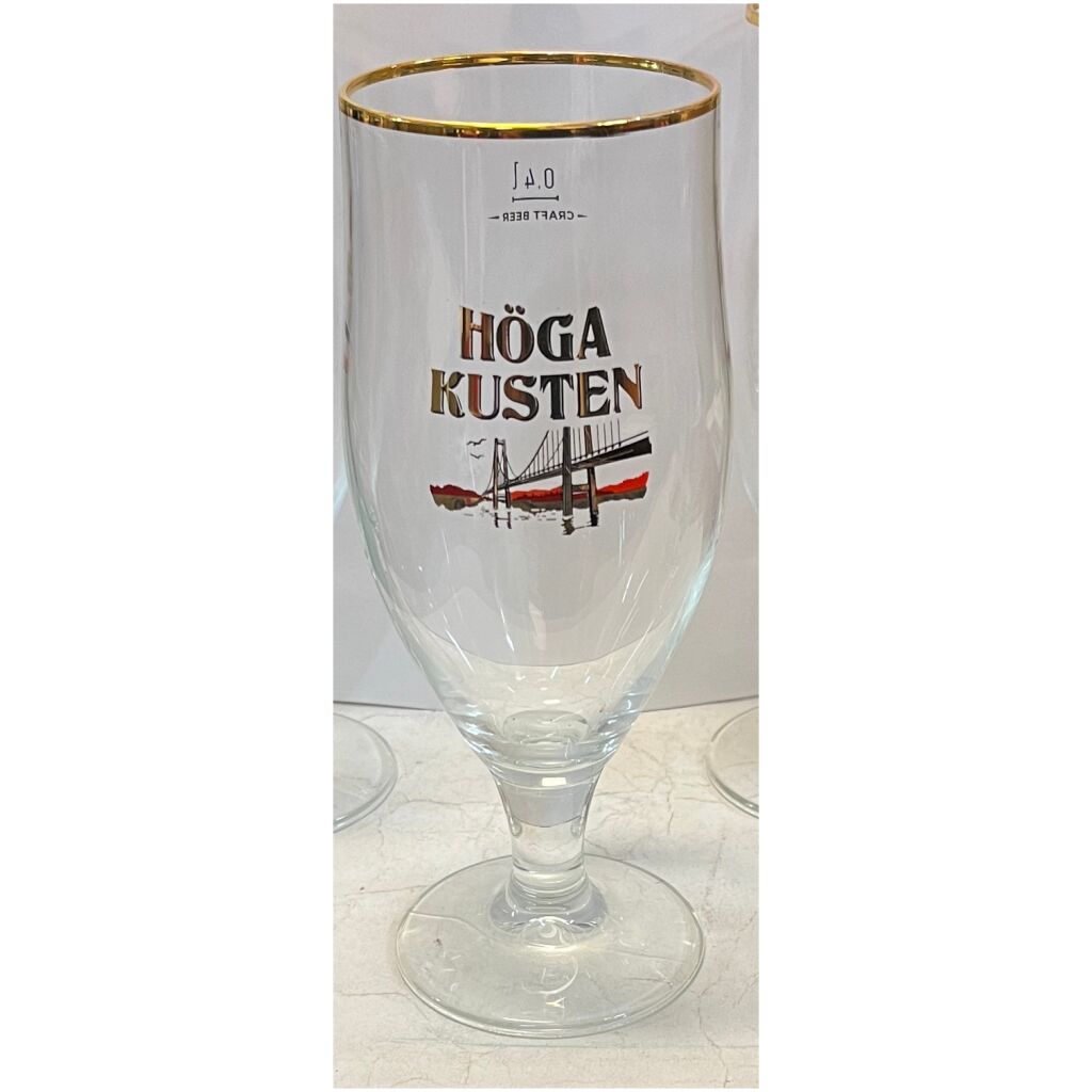 Ölglas 6 stycken med guldkant Höga Kusten 21x7cm Norrland