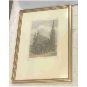 Litografiskt tryck på väv Stefanskirche Wien