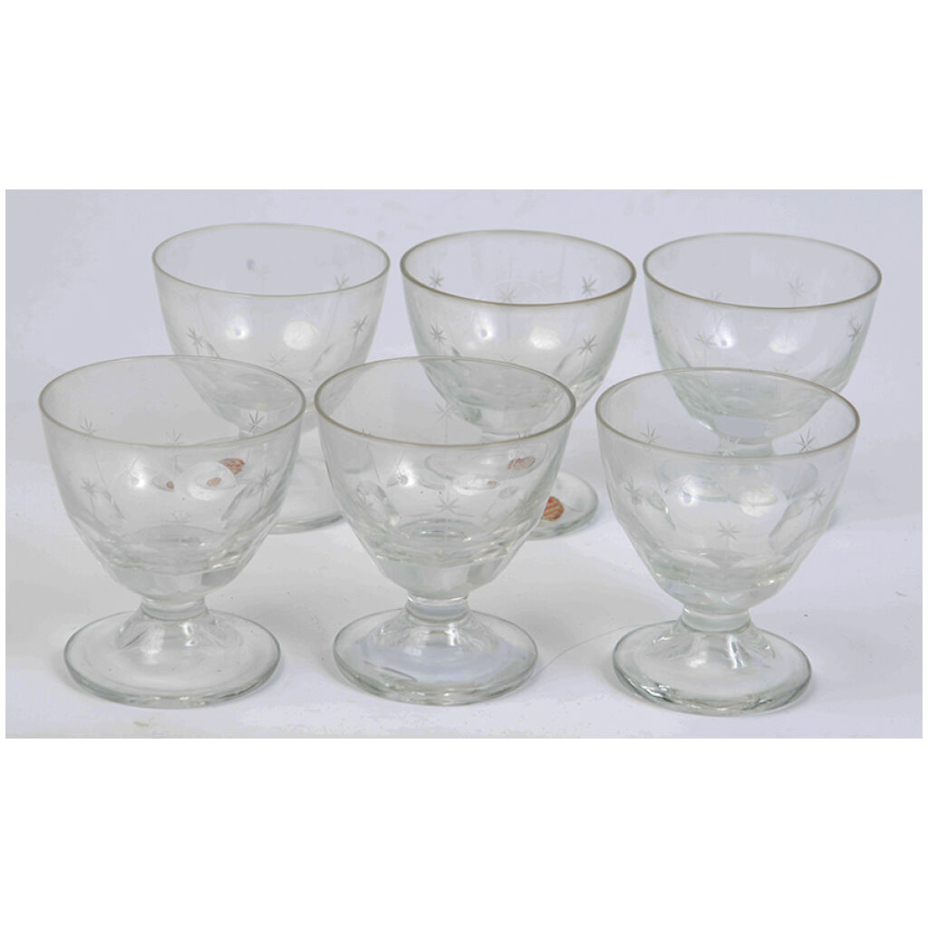 1/2 Dussin Vackra Olivslipade likörglas från Sea - Kosta Boda
