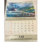 Kalender almanacka SAS Scandinavian Airlines 1969 flygplan 12 mån hästar
