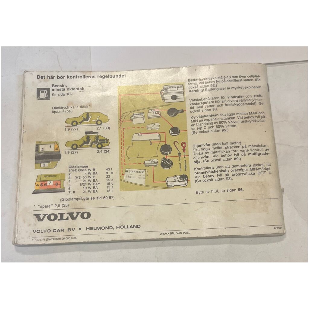 Instruktionsbok Volvo 340 / 360 1987 108 sidor