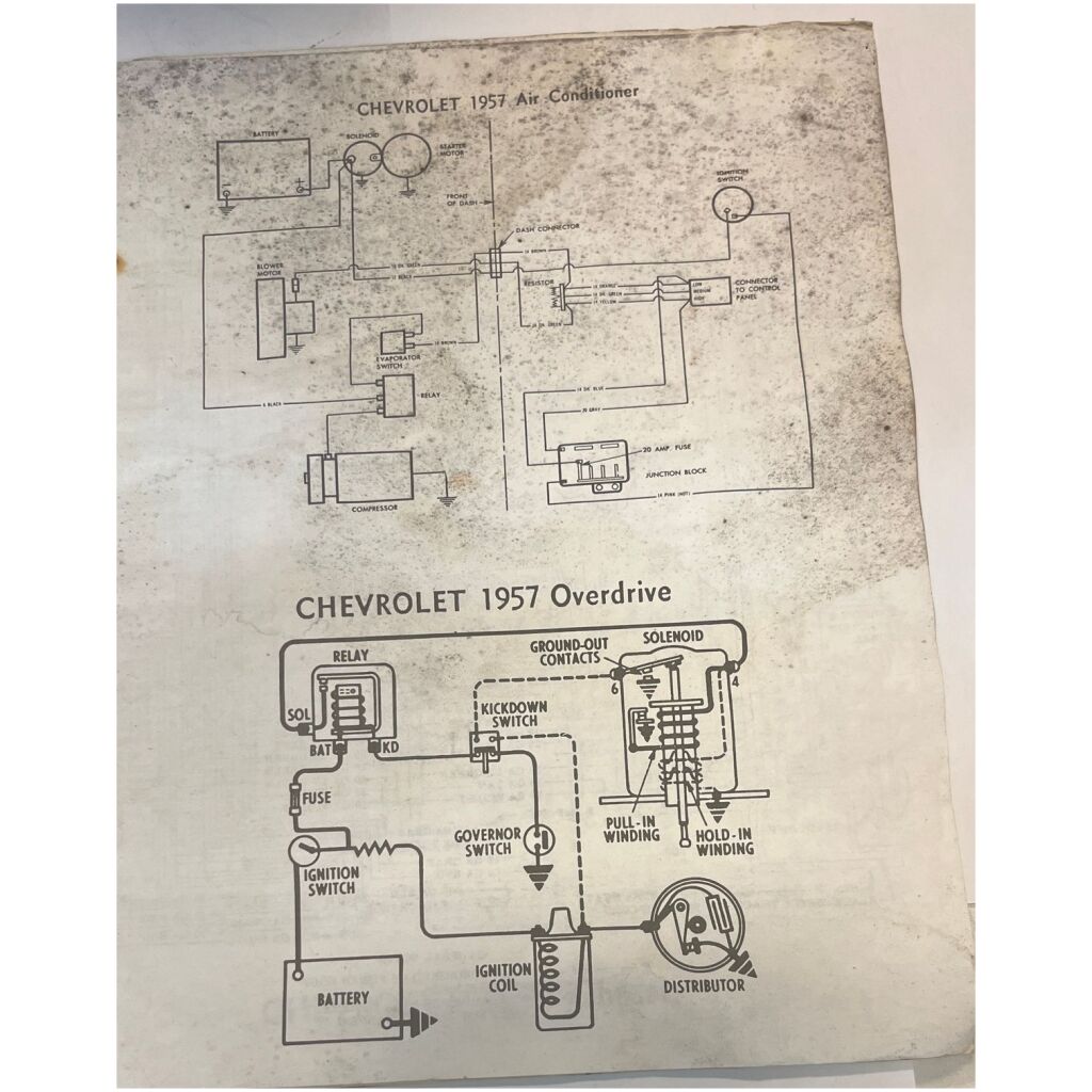 1957 Chevrolet wiring diagrams 6 sidor General Motors Corporation