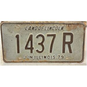 Licensplate plåtskylt registreringsskylt Land of Lincoln Illinois 1979