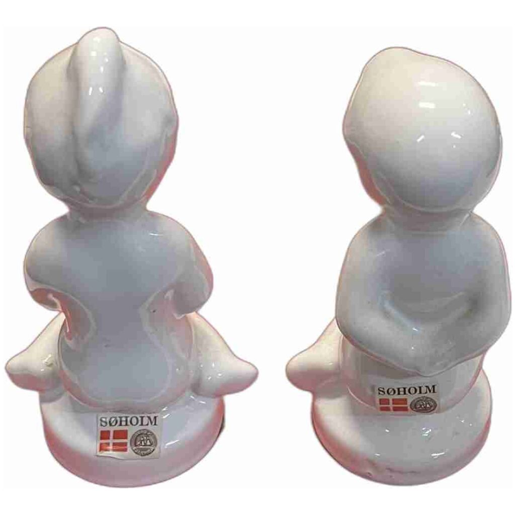 Figuriner porslin pojke & flicka SOHOLM Peter Flov Denmark 15x6x6cm
