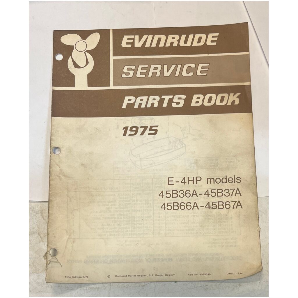 1975 reservdelskatalog Evinrude E-4hp modeller 11 sidor