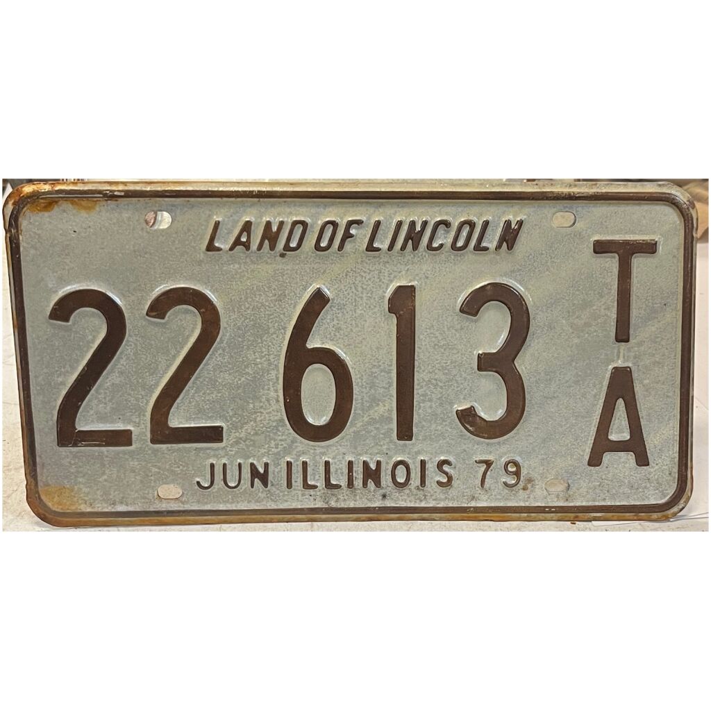 Licensplate plåtskylt registreringsskylt Land of Lincoln Illinois 1979