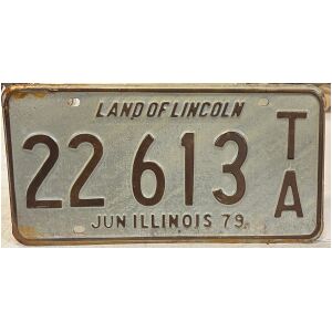Licensplate plåtskylt registreringsskylt Land of Lincoln Illinois 1979