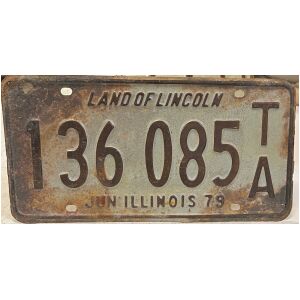 Licensplate plåtskylt registreringsskylt Land of Lincoln Illinois 1979