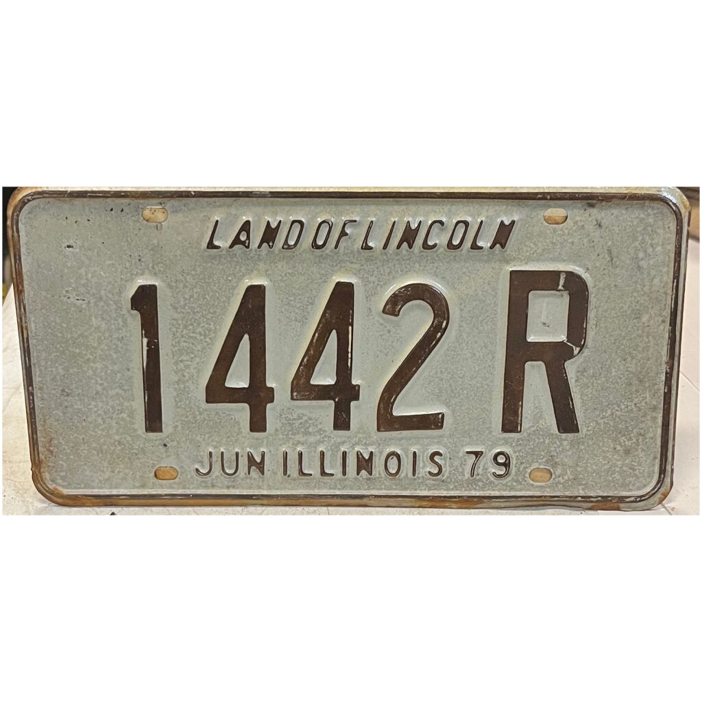 Licensplate plåtskylt registreringsskylt Land of Lincoln Illinois 1979