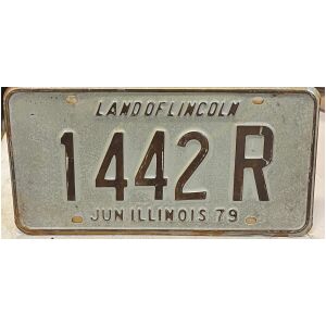 Licensplate plåtskylt registreringsskylt Land of Lincoln Illinois 1979