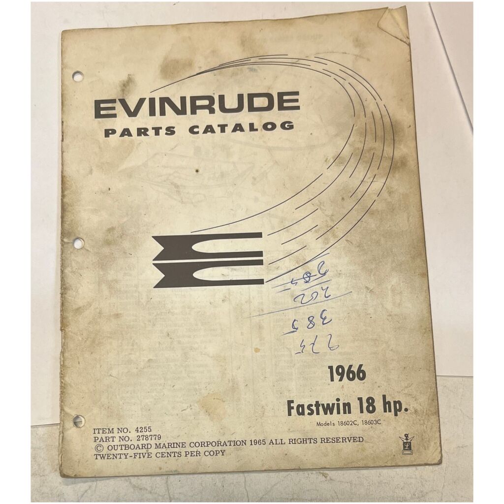 1966 reservdelskatalog Evinrude Fastwin 18hp 12 sidor