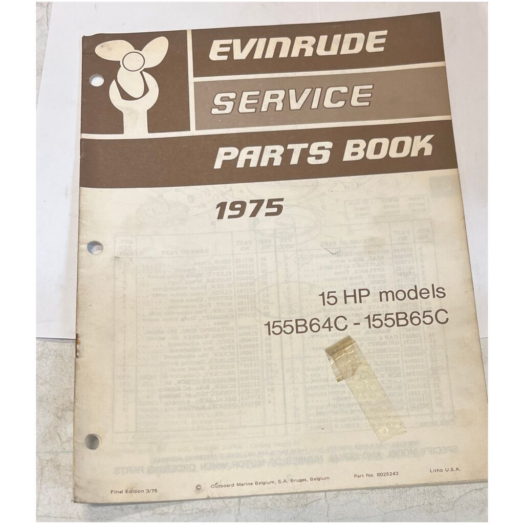 1975 reservdelskatalog Evinrude 15hp modeller 15 sidor