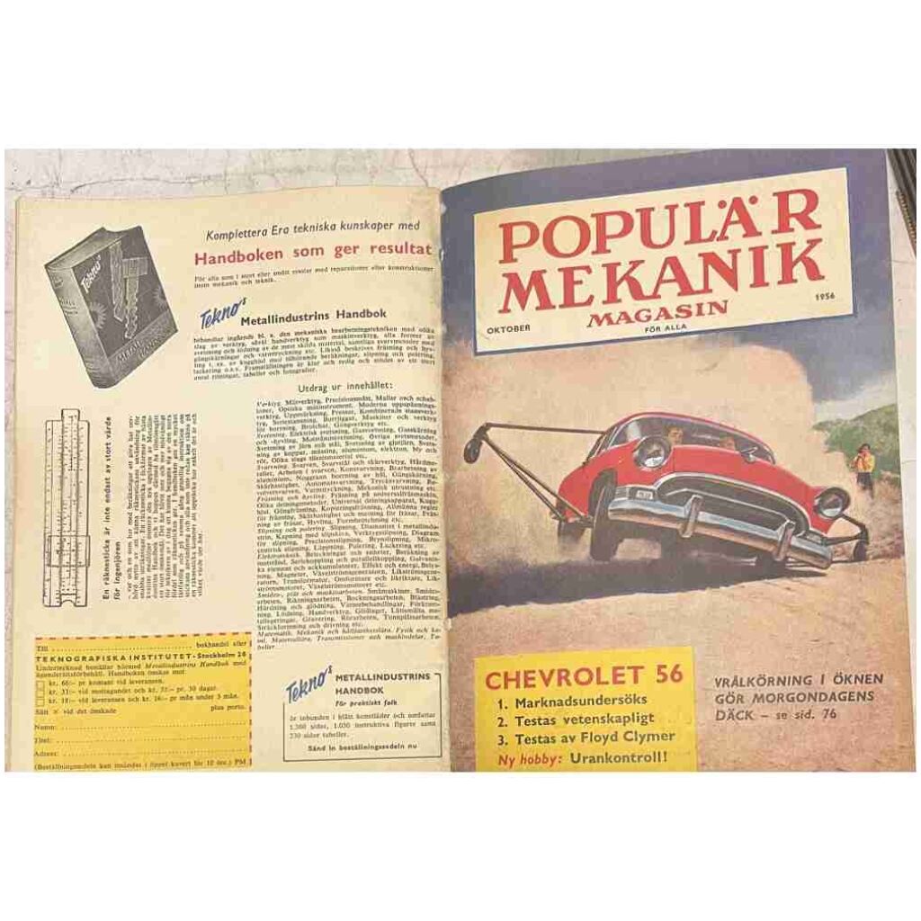 Populär Mekanik inbunden januari - december 1956 1560 sidor bilar byggen mm