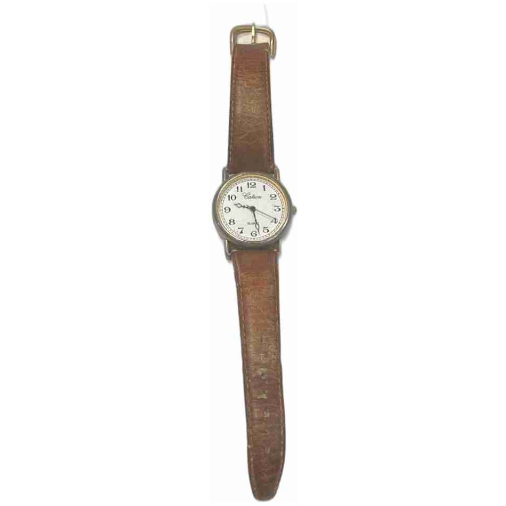 Armbandsklocka Catron Quartz med läderrem 22cm lång & rostfri stålboett