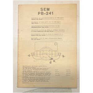 Instruktionsbok SEM magnetapparat PB-241 svenska mfl 12 sid begagnad
