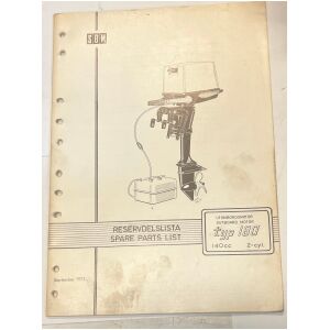 Reservdelslista SBM 1973 typ 180 utombordare svenska 39 sidor begagnad