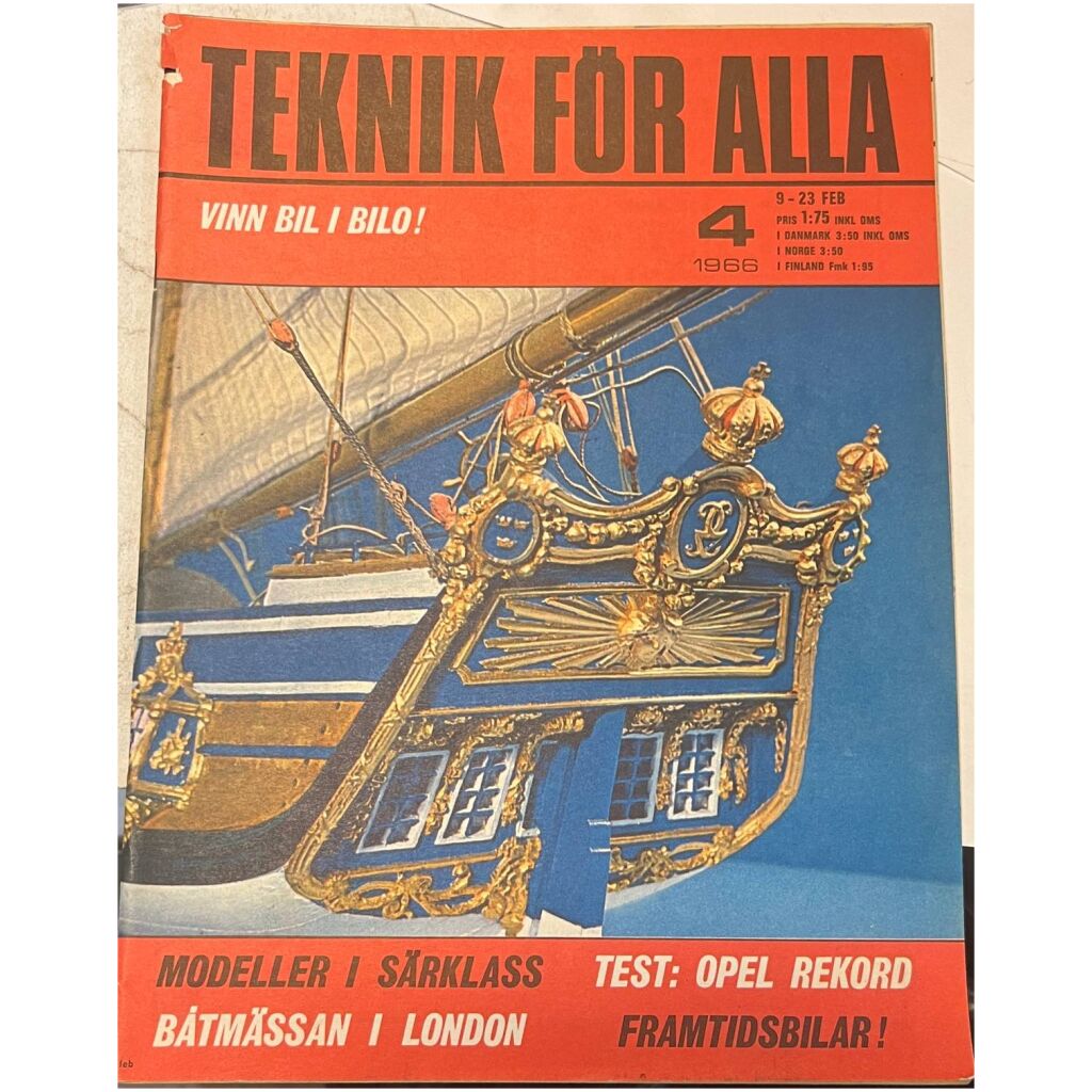 Teknik för alla nr 4 1966 52 sidor begagnad