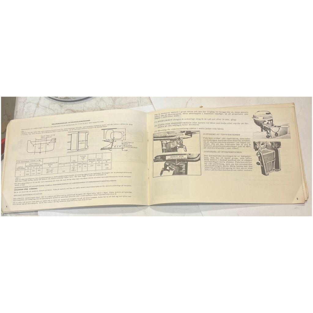 Instruktionsbok Evinrude 1964 utombordare 16 sidor begagnad