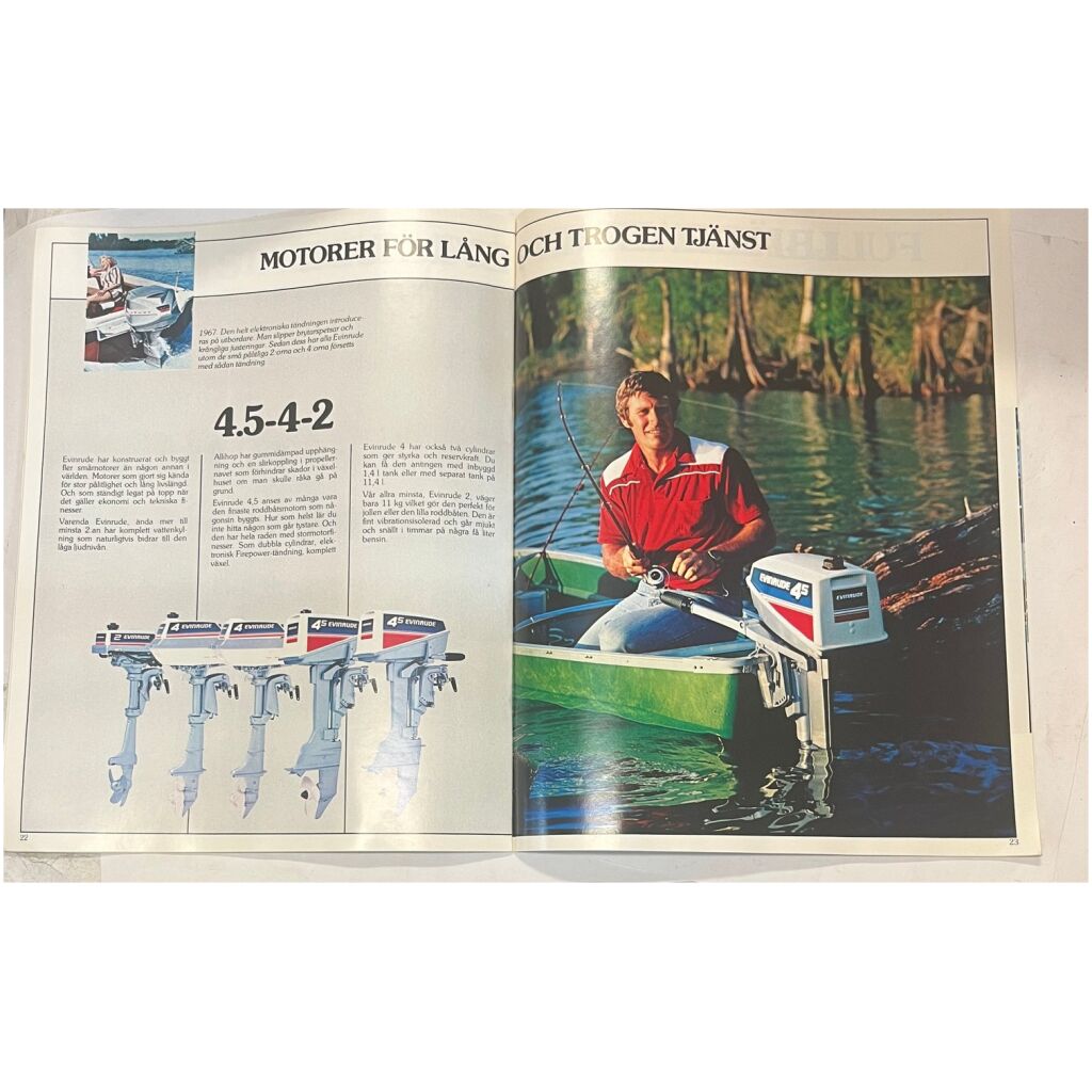 Broschyr 1982 Evinrude 2-235hp utombordare svensk 32 sidor begagnad