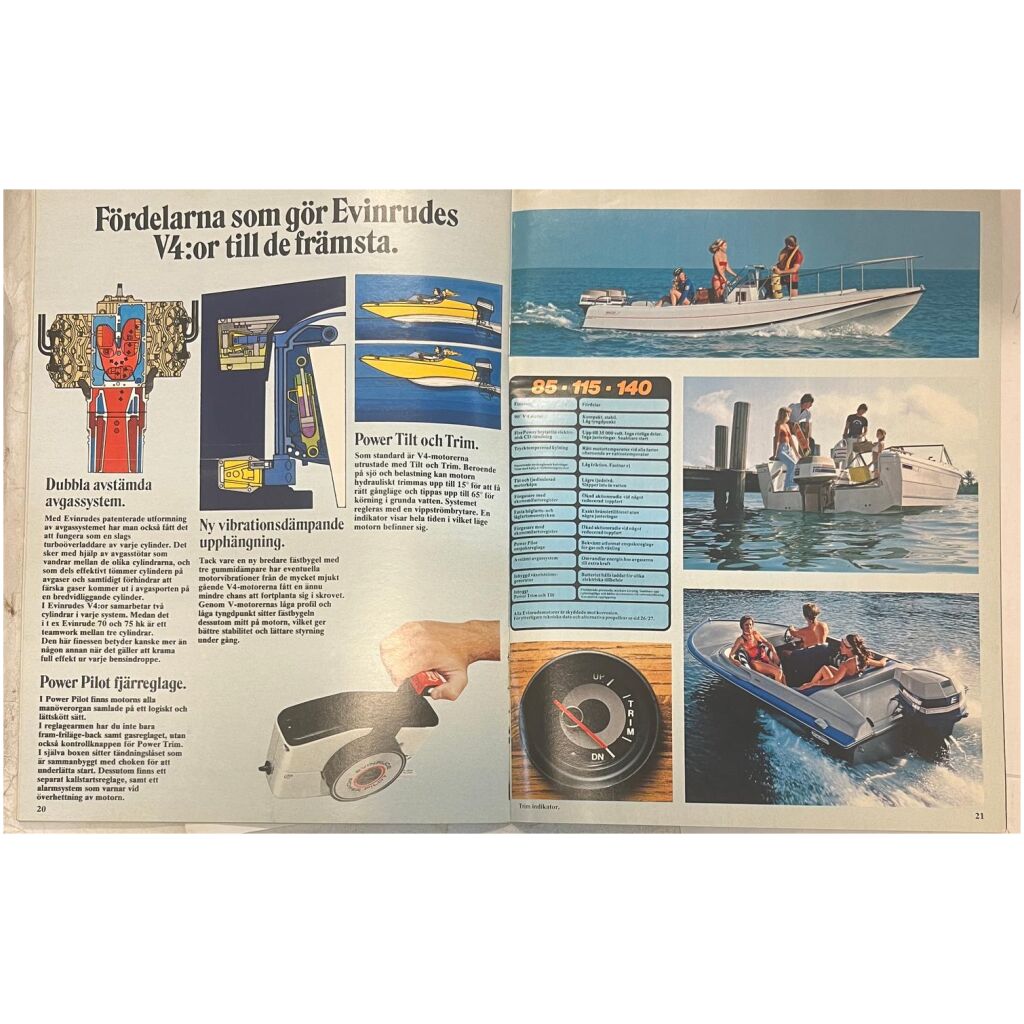 Broschyr 1978 Evinrude 2-235hp utombordare svensk 28 sidor begagnad