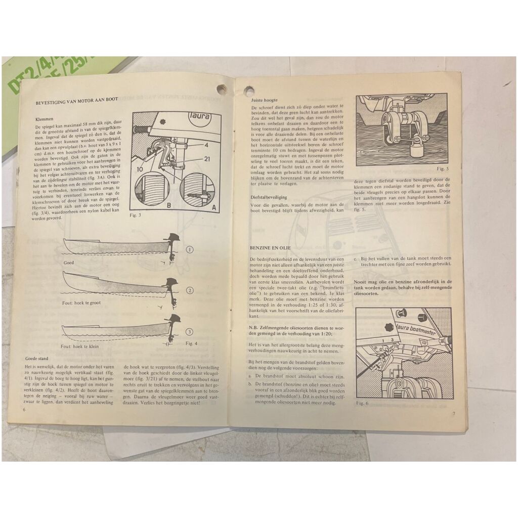Instruktionsbok Laura M52 utombordare holländska 23 sidor