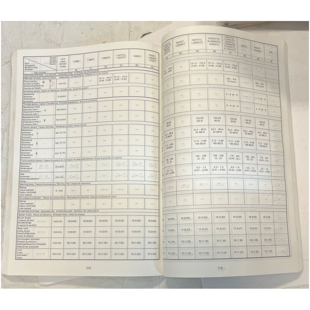 Instruktionsbok Yamaha 1993 utombordare eng fra span tysk 336 sidor begagnad