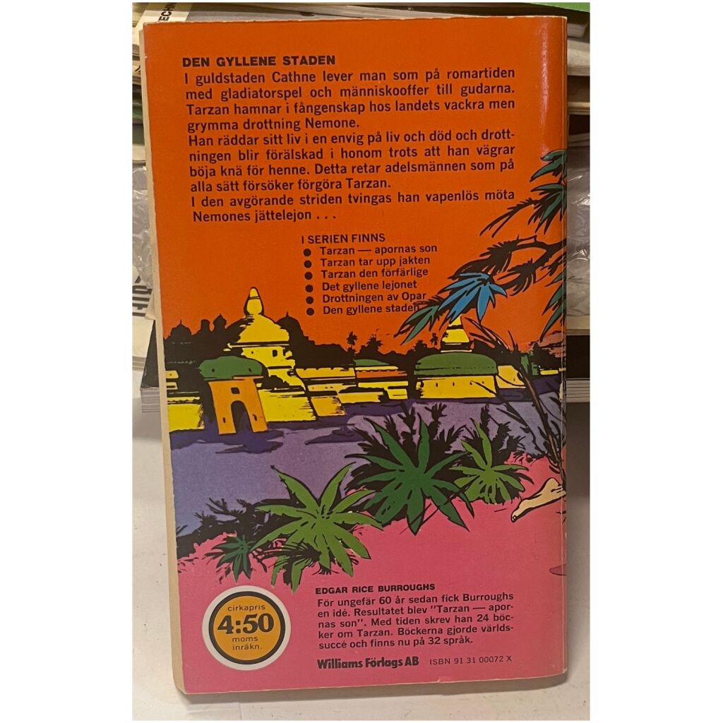 Pocket 159 sidor 1972 Tarzan - Den gyllene staden , med bilder i svartvitt , beg