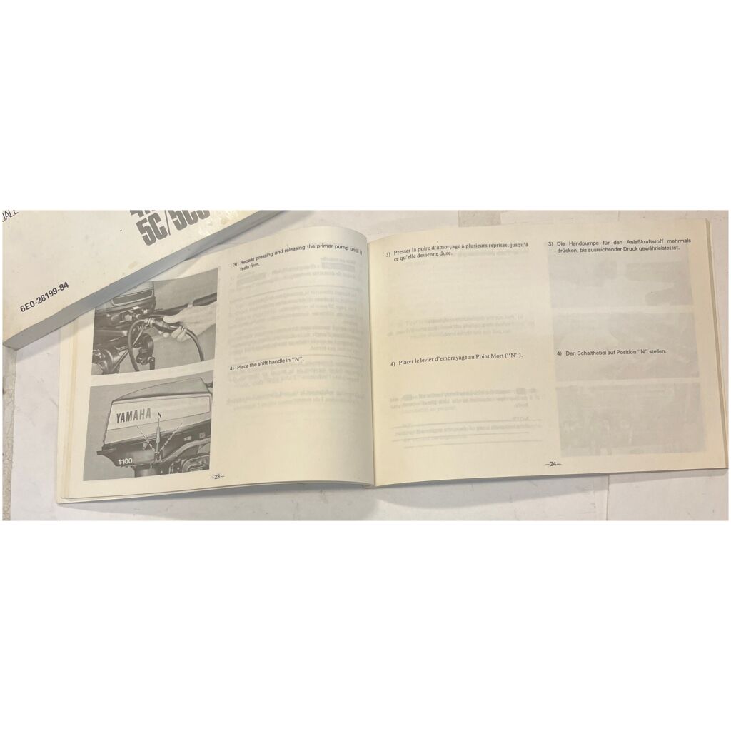 Instruktionsbok Yamaha utombordare eng fransk tysk 88 sidor begagnad