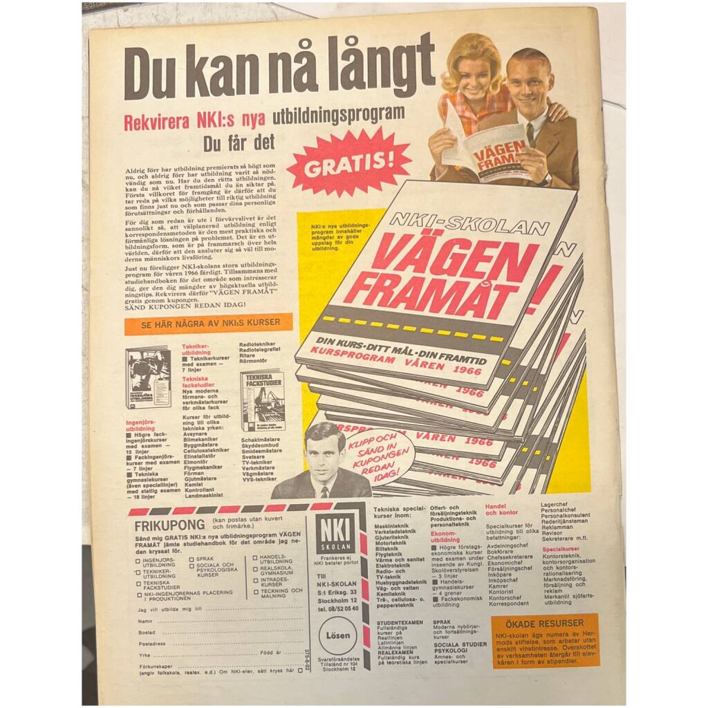 Teknik för alla nr 2 1966 44 sidor begagnad