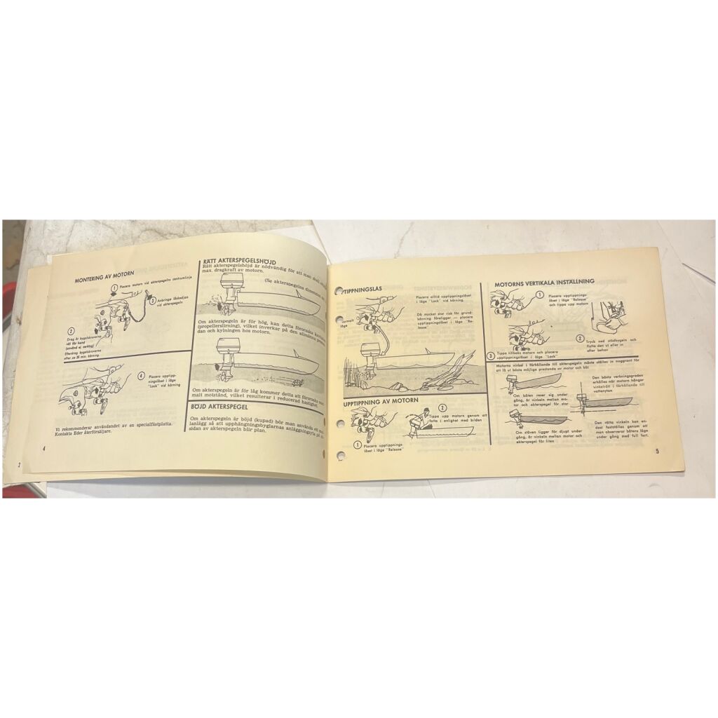 Instruktionsbok Evinrude 1963 28hk utombordare 19 sidor begagnad