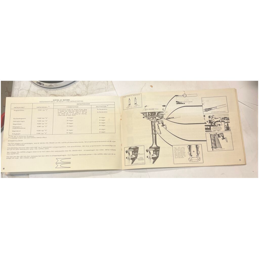 Instruktionsbok Evinrude 1964 utombordare 16 sidor begagnad