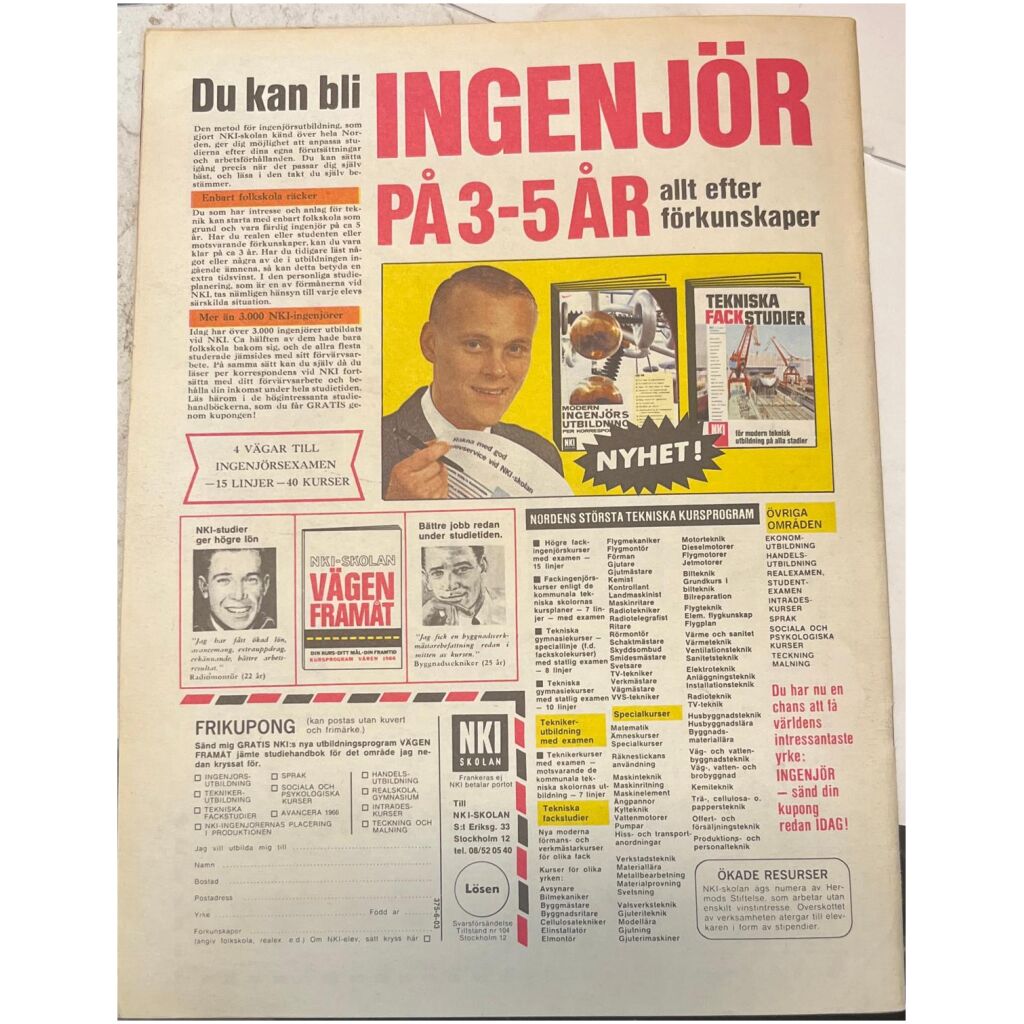 Teknik för alla nr 3 1966 52 sidor begagnad