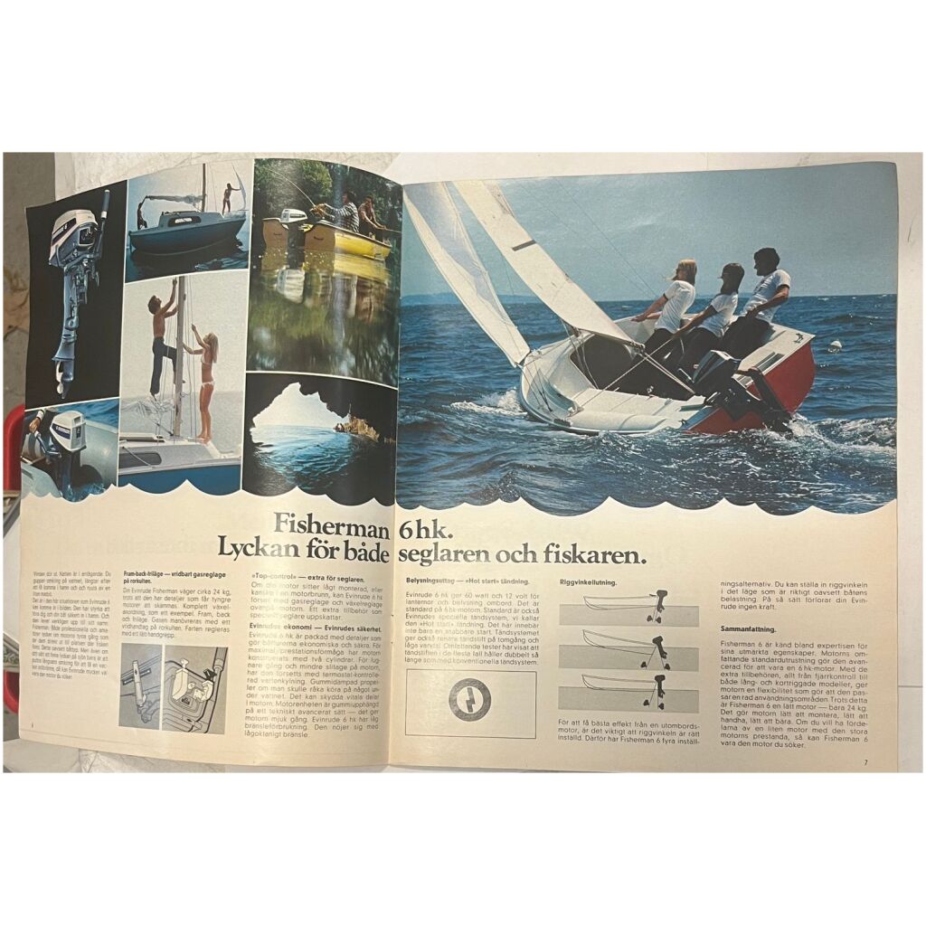 Broschyr 1975 Evinrude 2-135hp utombordare svensk 24 sidor begagnad