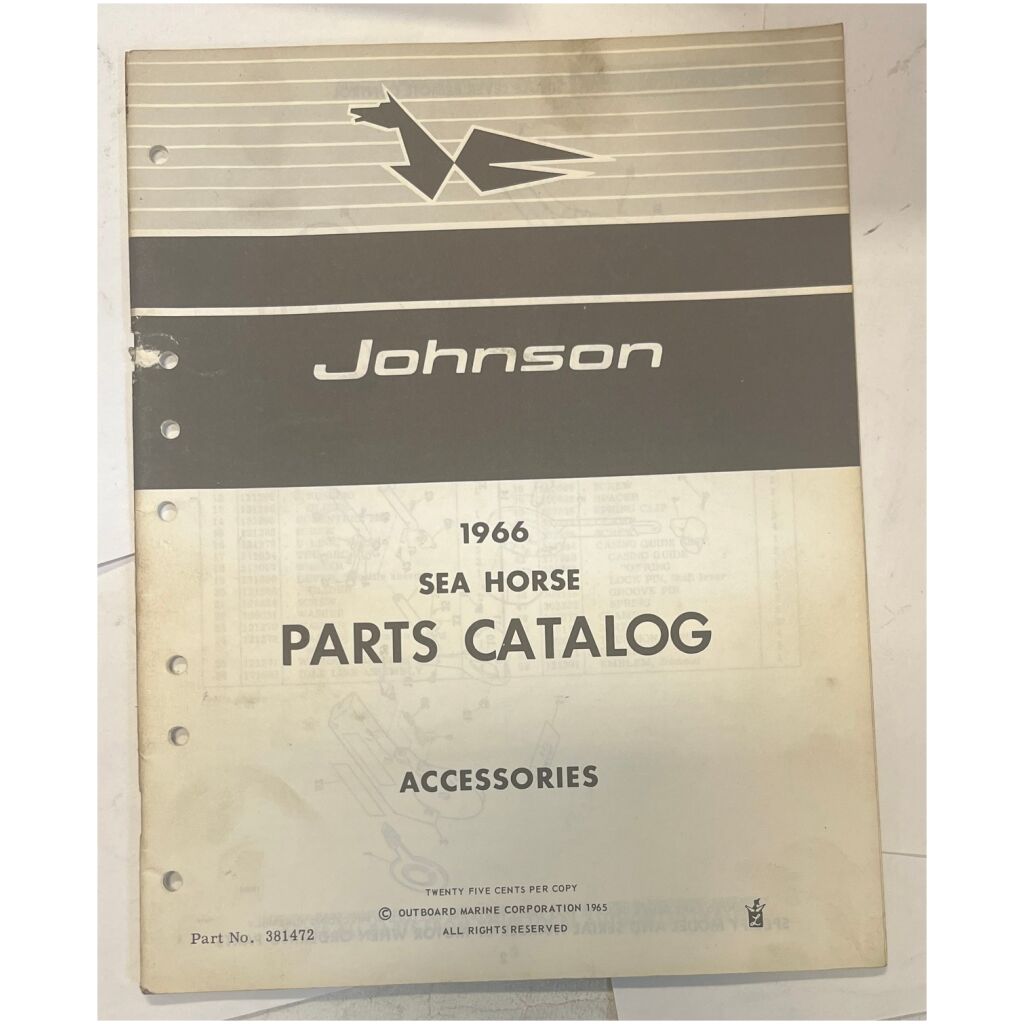 Reservdelskatalog Johnson 1966 utombordare engelska 42 sidor begagnad