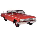1962 Impala / Full Size 6 Piece White Body Side Molding Set (Without Clips)