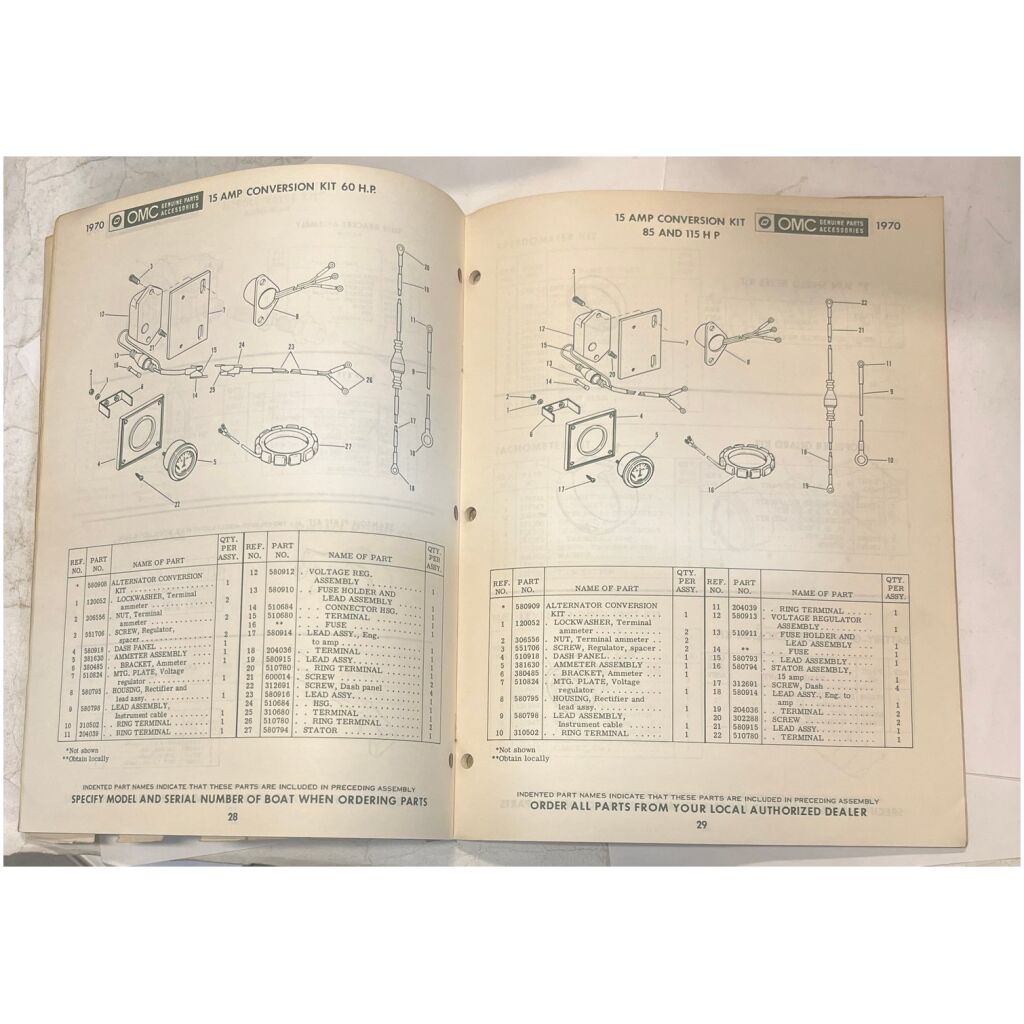 Reservdelskatalog Evinrude 1970 utombordare eng 63 sidor begagnad
