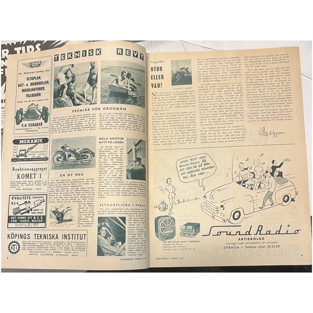 Teknikens Värld nr 17 1951 36 sidor begagnad