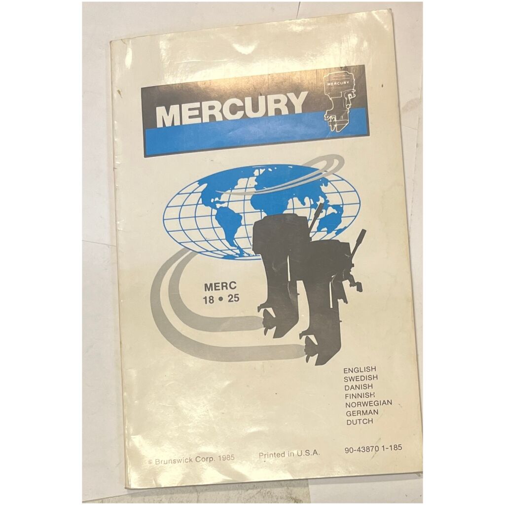 Instruktionsbok Mercury 18 & 25hk utombordsmotor svenska mfl 48 sidor begagnad