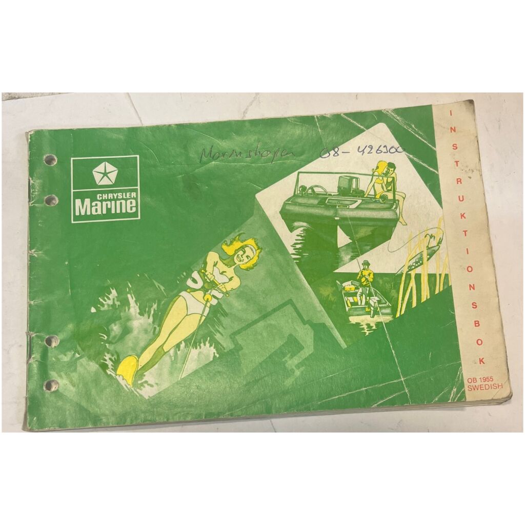 Instruktionsbok Chrysler Marine 3,6hk-135hk 1955 utombordare 42 sidor begagnad
