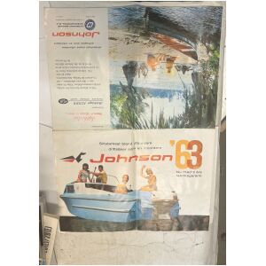 Broschyr Johnson 3-super v-75hk 1963 utombordare svenska 11 sidor begagnad