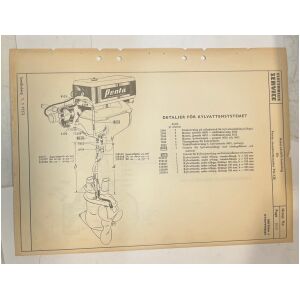Reservdelsförteckning Penta 1953 PA-120 utombordare svensk 2 sidor begagnad