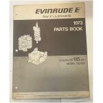 Instruktionsbok Evinrude 115hp 1973 utombordare engelska 21 sidor begagnad