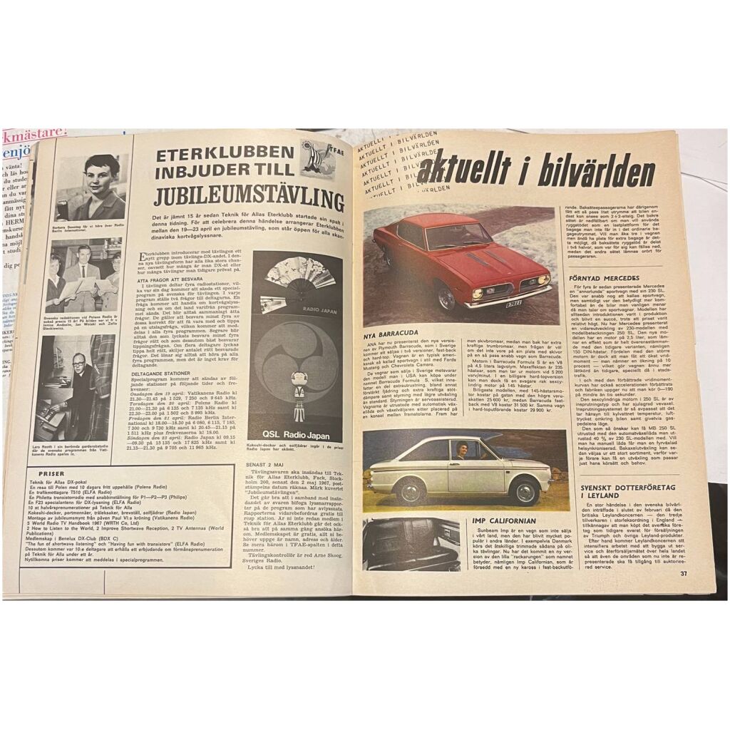 Teknik för alla nr 8 1967 52 sidor begagnad
