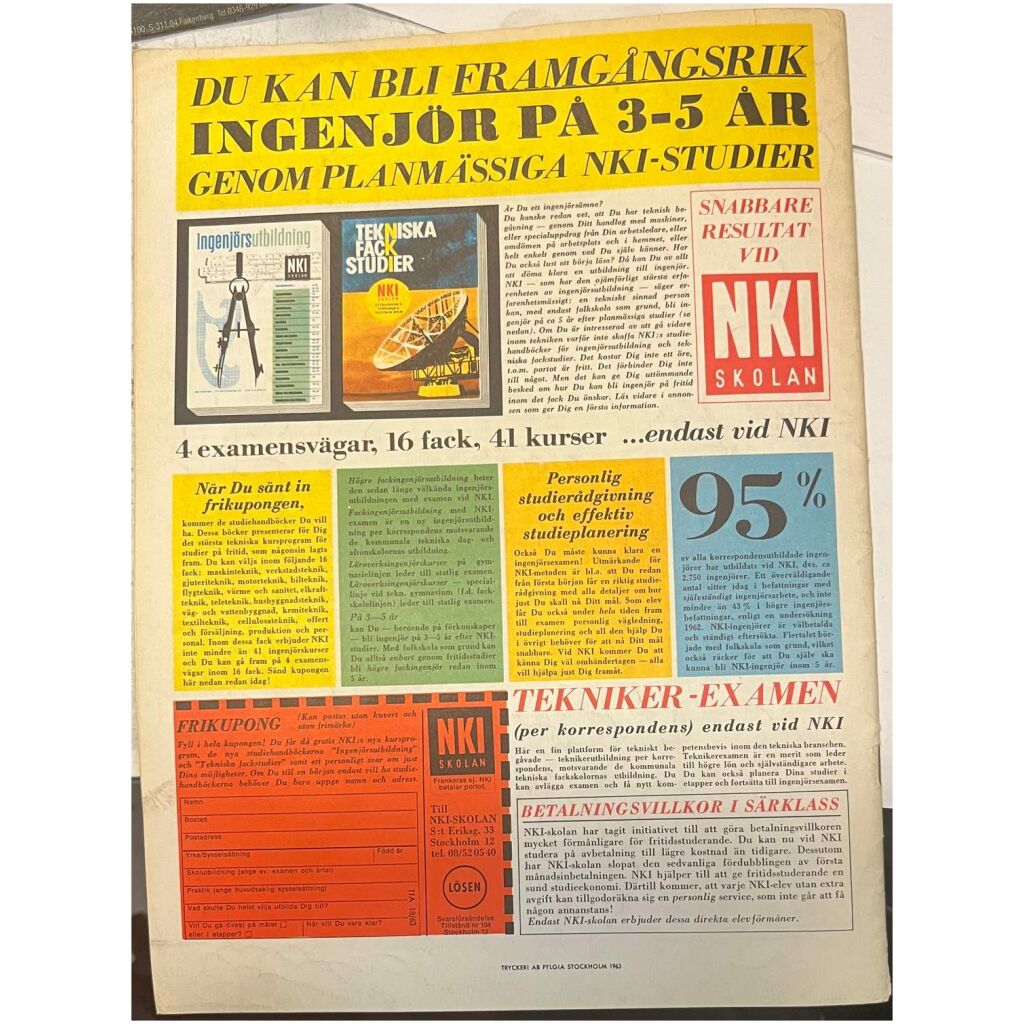 Teknikens Värld nr 18 1963 44 sidor begagnad