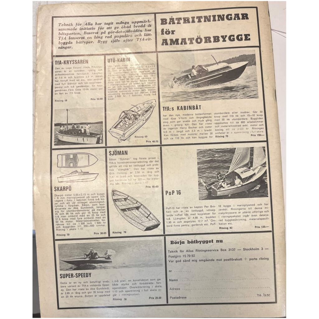 Teknik för alla nr 15 1967 52 sidor begagnad